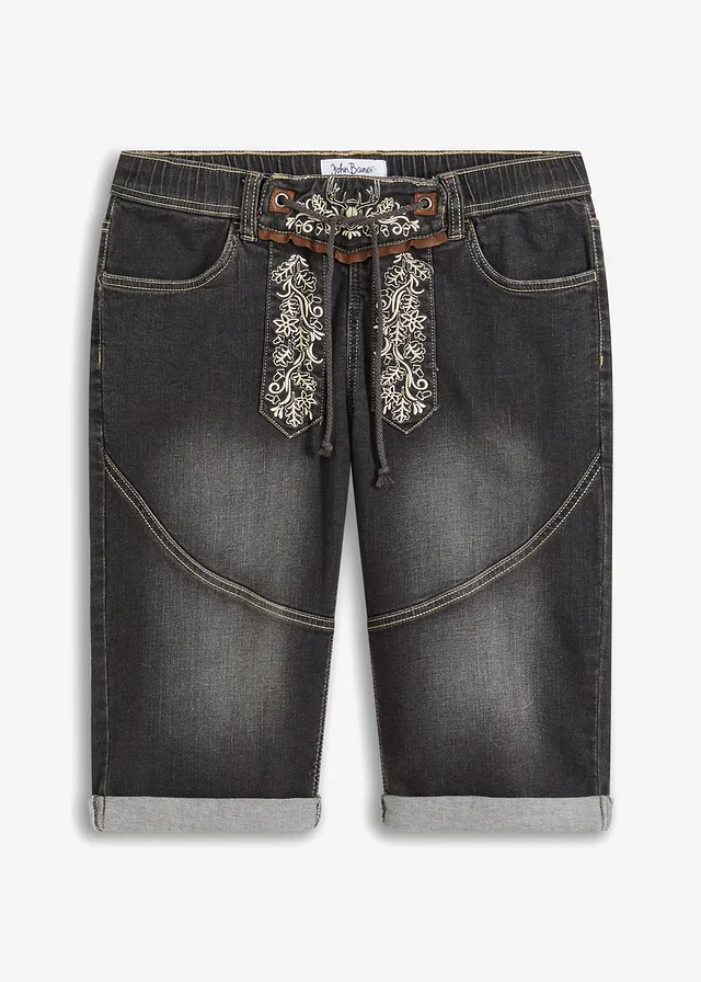 Bermude blugi cu broderie, regular fit