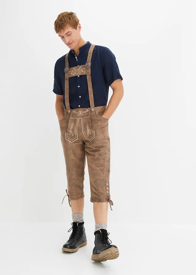 Tiroler kniebroek van imitatieleer, Kleur: bruin