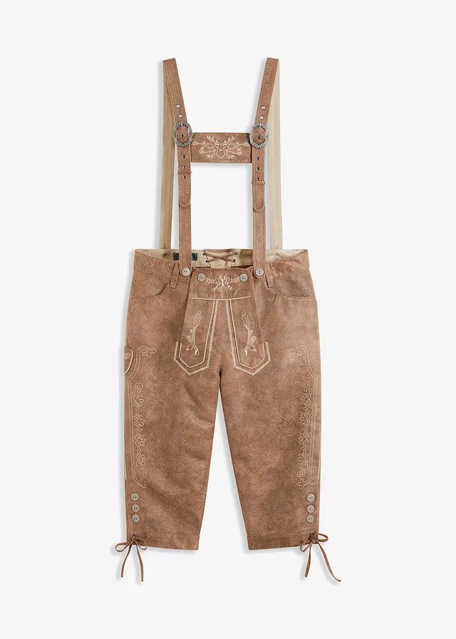 Tiroler kniebroek van imitatieleer, Kleur: bruin