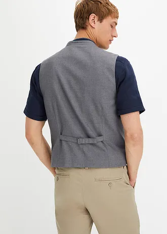 Tiroler gilet in wollen look • grijs gemêleerd-donkergroen • bonprix online shop