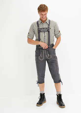 Krojové kalhoty s vázáním pod koleny, z umělé kůže • antracitová • bonprix obchod