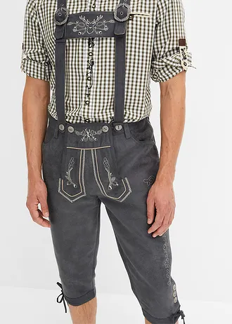 Krojové kalhoty s vázáním pod koleny, z umělé kůže • antracitová • bonprix obchod