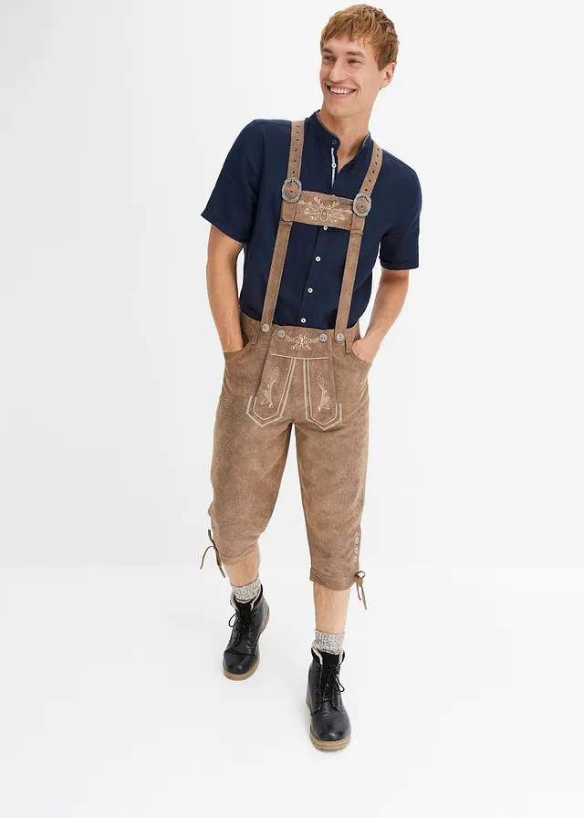 Tiroler kniebroek van imitatieleer, Kleur: bruin