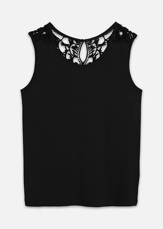 Top met kant • zwart • bonprix online shop