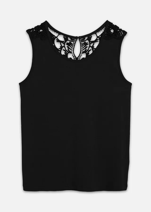 Top met kant • zwart • bonprix online shop