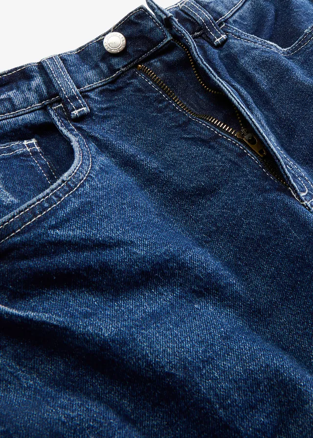 Jean mom taille haute, peu extensible, cropped • denim bleu foncé used • product-page.page-title-suffix