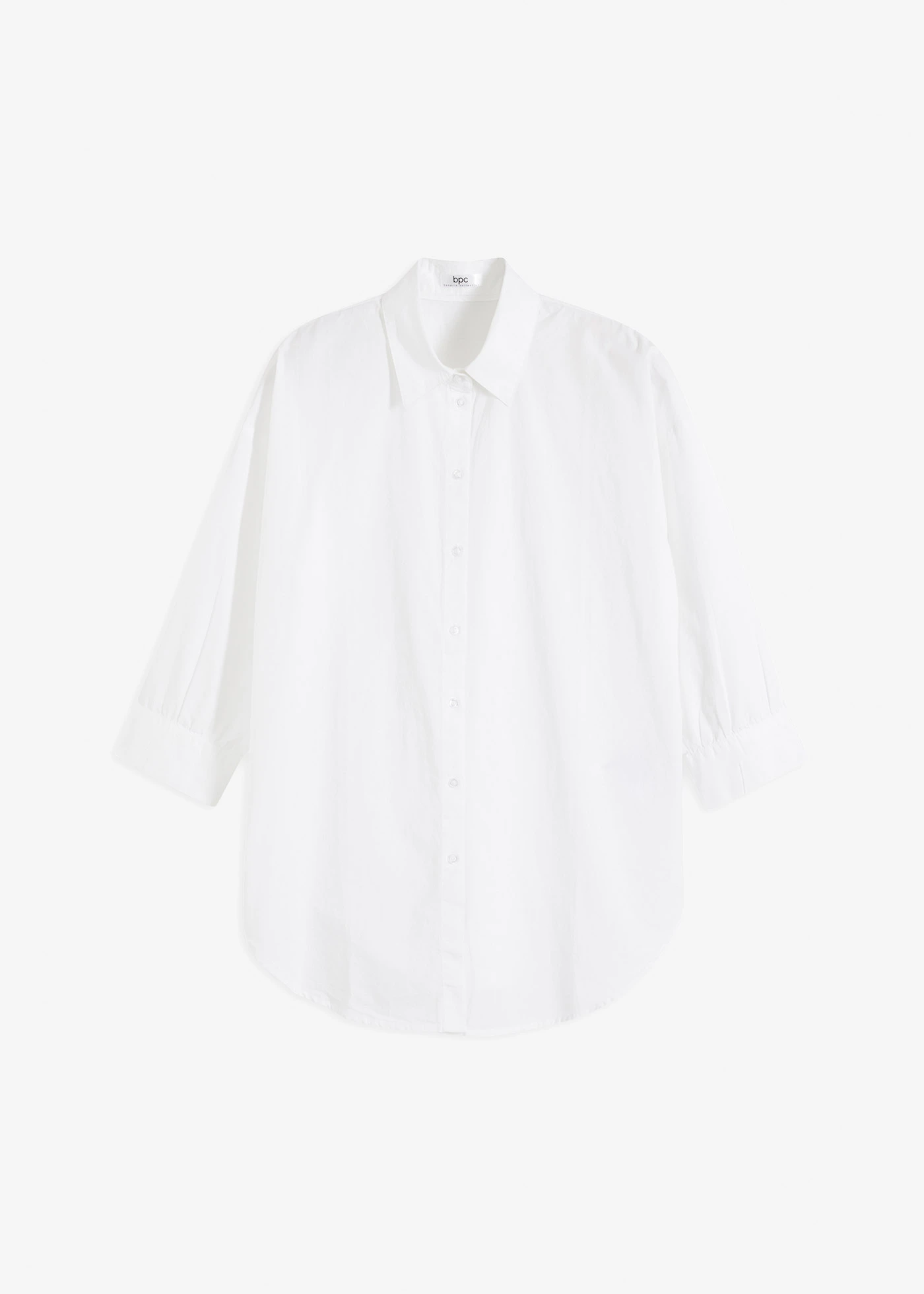 Bavlněná oversize košile s 3/4 rukávem • bílá • bonprix obchod