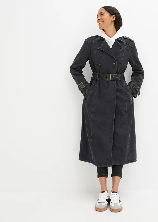 Trench en jean, Couleur: gris denim