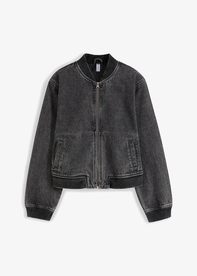 Denim bomber, Kleur: donkergrijs denim used