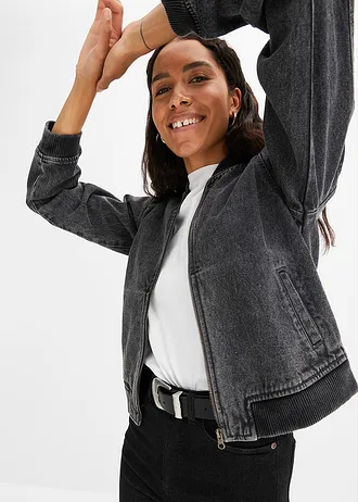 Džínový  bluzon • tmavě šedý denim used • bonprix obchod