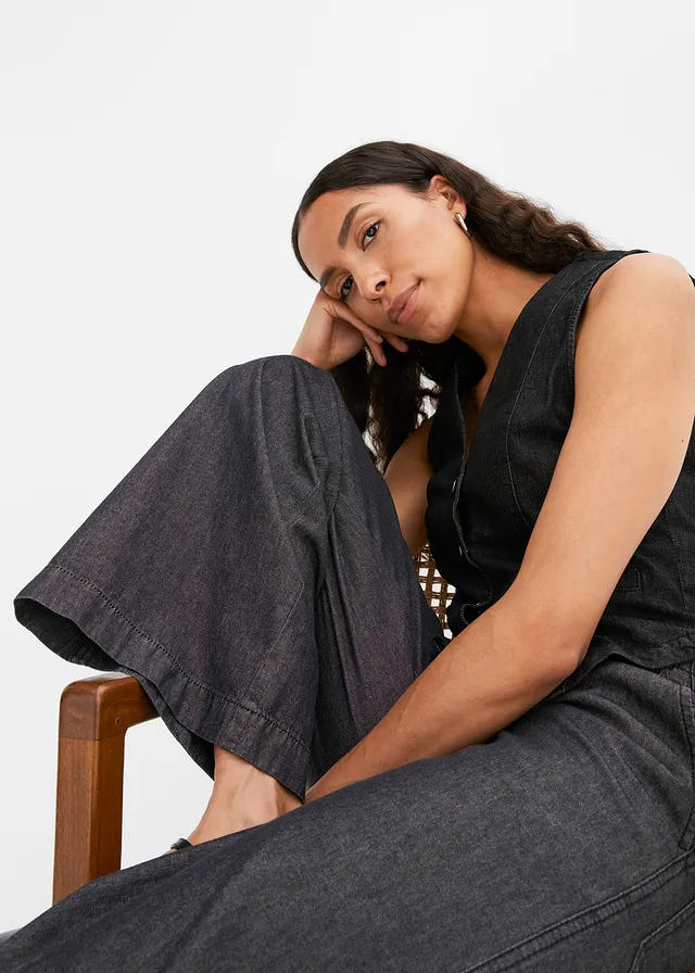 Wide leg jeans met high waist • zwart denim • product-page.page-title-suffix