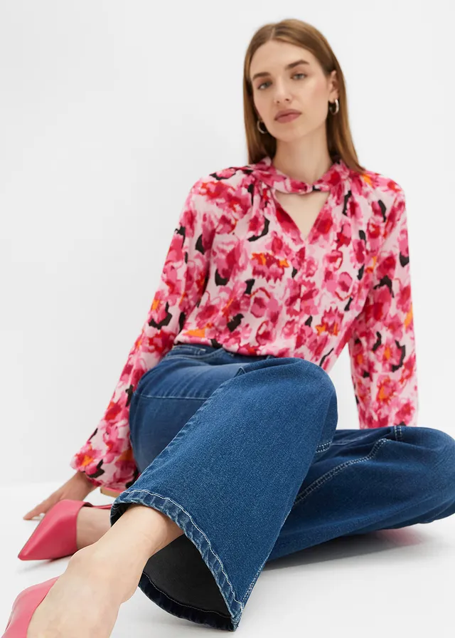Wide leg jeans met high waist • middelblauw denim used • product-page.page-title-suffix