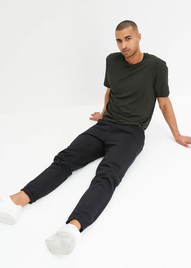 Pantalon de jogging 100% coton, Couleur: noir
