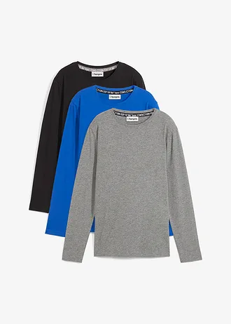 Lot de 3 T-shirts manches longues coton