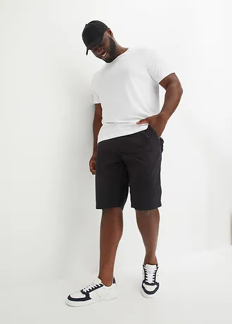 Chino bermuda van puur katoen, regular fit, Kleur: zwart