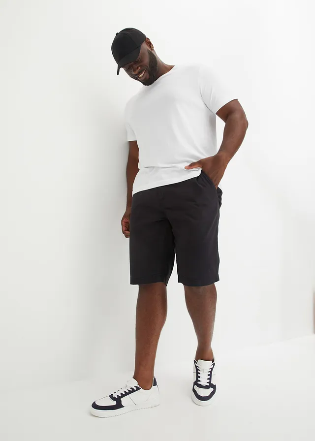 Chino bermuda van puur katoen, regular fit, Kleur: zwart