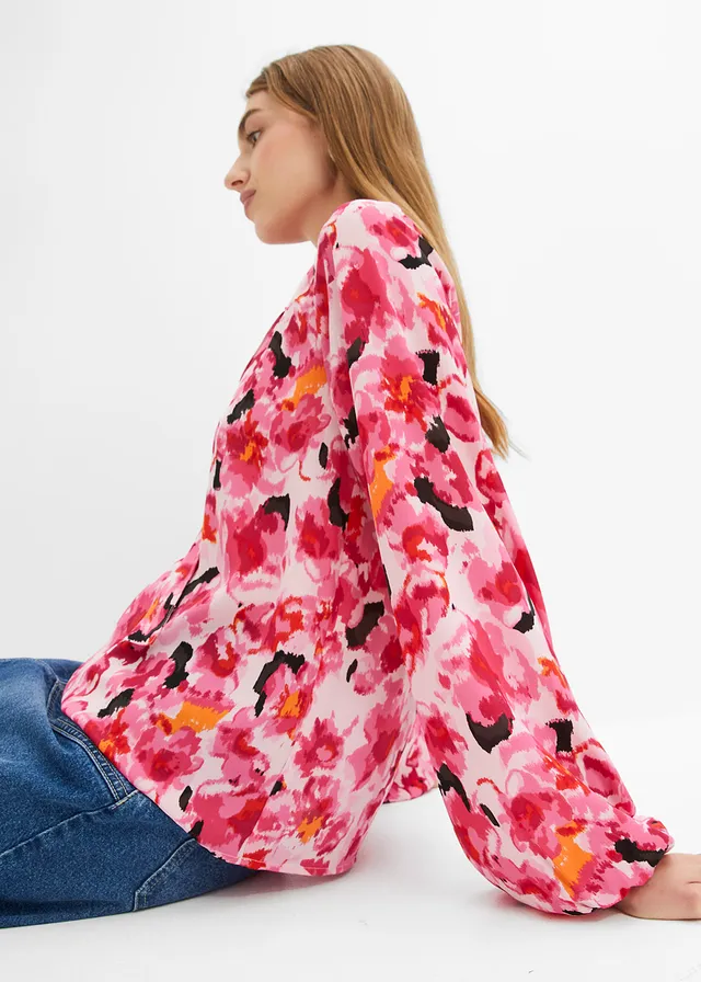 Blouse en mousseline avec lavallière • magenta • product-page.page-title-suffix