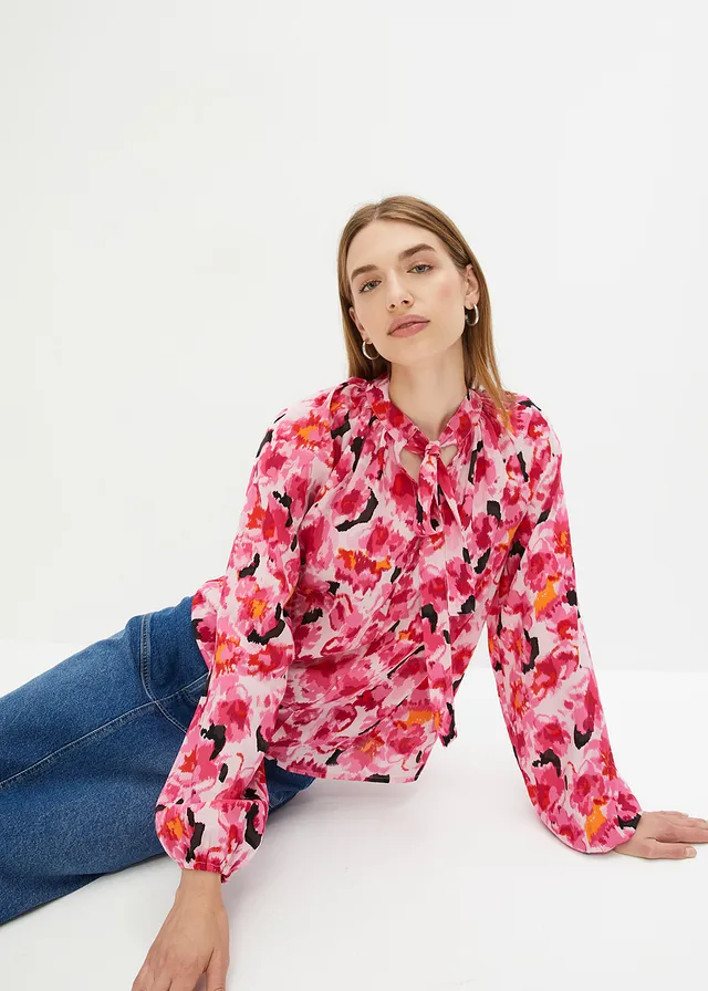 Chiffon blouse met strik • pink • product-page.page-title-suffix