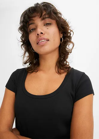 T-shirt z czystej bawełny organicznej • czarny • sklep bonprix