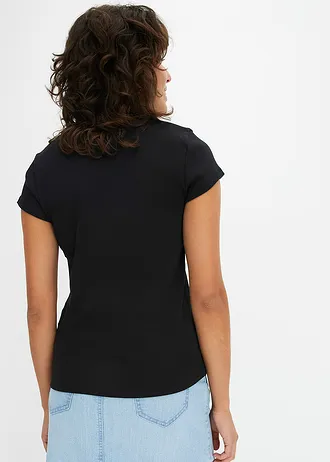 T-shirt z czystej bawełny organicznej • czarny • sklep bonprix