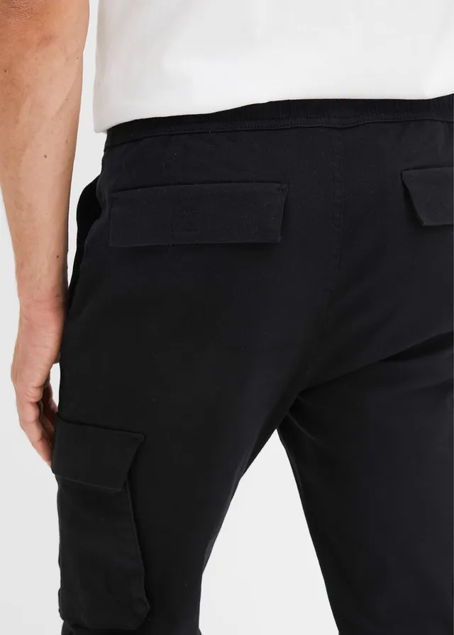 Regular fit cargo instapbroek, straight • zwart • product-page.page-title-suffix