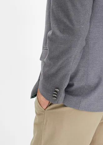 Krojové sako ve vlněném vzhledu • šedý melír/tmavě zelená • bonprix obchod