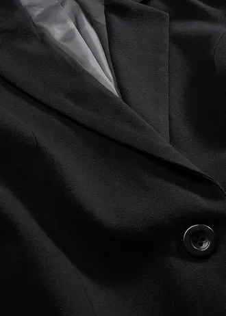 Hosszú blézer pamut-dzsörzé anyagból • fekete • bonprix áruház