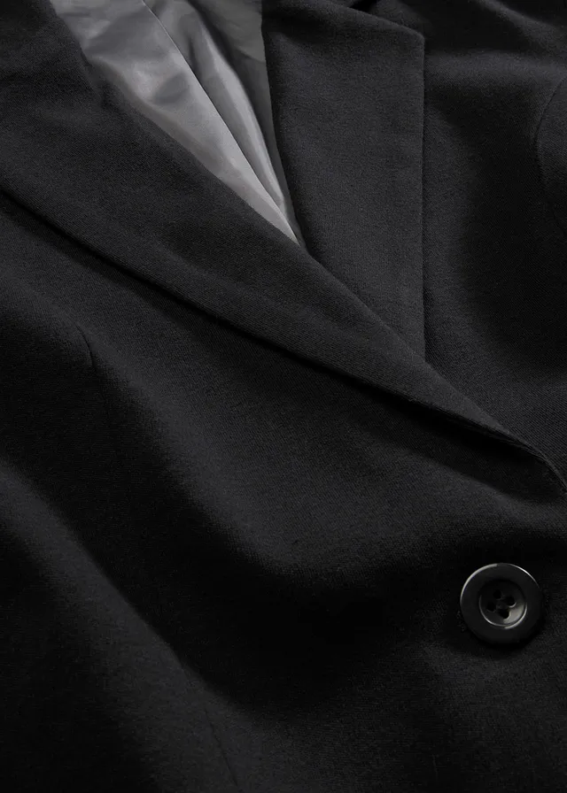 Lange blazer van katoen-jersey • zwart • product-page.page-title-suffix
