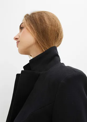 Hosszú blézer pamut-dzsörzé anyagból • fekete • bonprix áruház