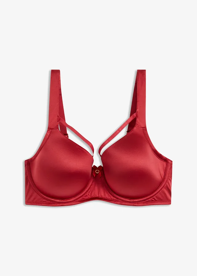 Soutien-gorge à coques en matière brillante • rouge carmin • Boutique bonprix