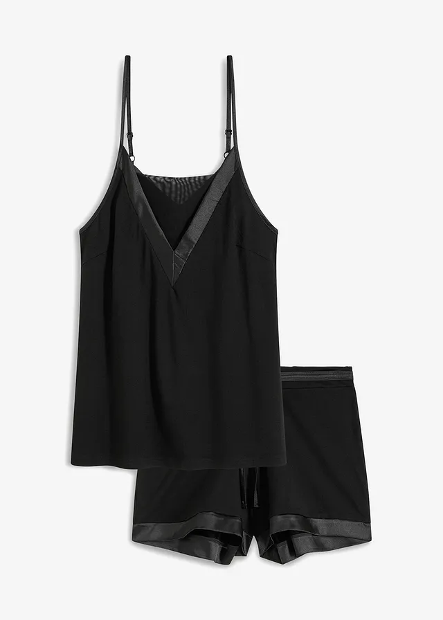 Shortama van zachte viscose mix • zwart • bonprix online shop