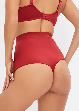 Corrigerende string van glanzend materiaal, licht corrigerend (set van 2), Kleur: zwart+avondrood