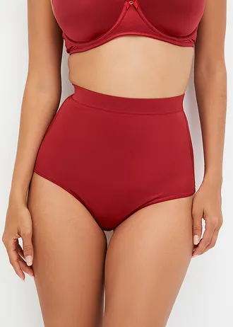 Corrigerende string van glanzend materiaal, licht corrigerend (set van 2), Kleur: zwart+avondrood