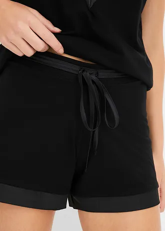 Shortama van zachte viscose mix • zwart • bonprix online shop