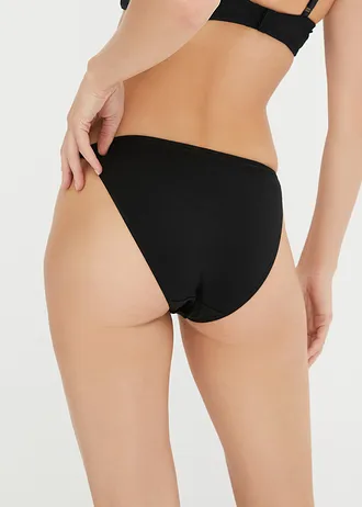 Mini tanga bio-pamuttal (5 db-os csomag) • fekete • bonprix áruház