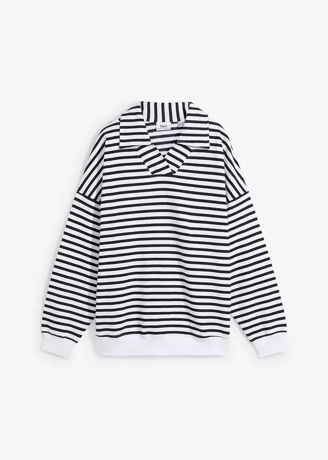 Sweater met V-hals en polokraag