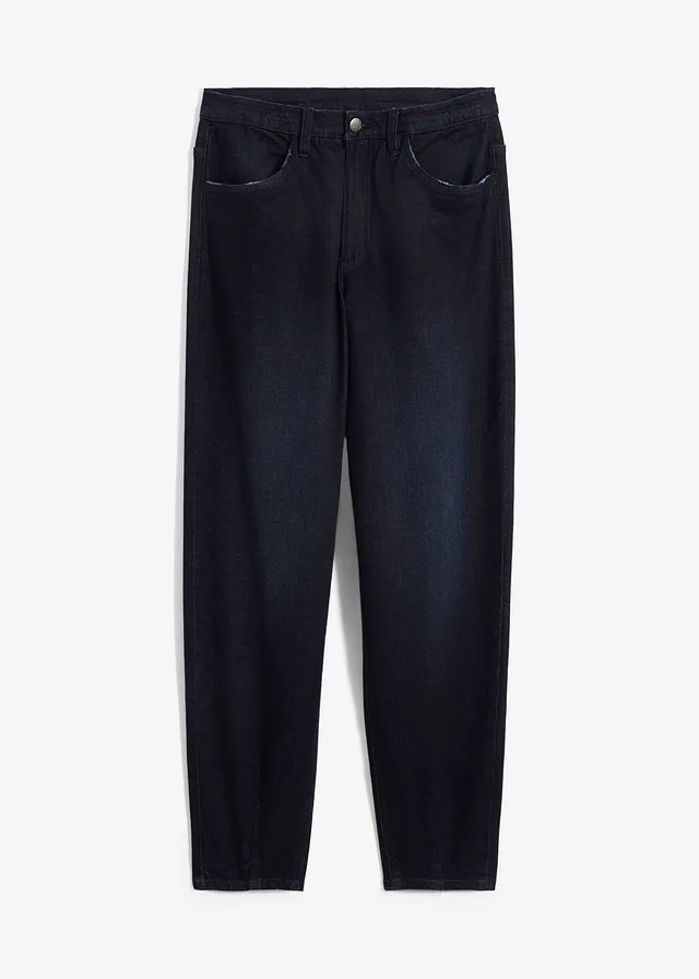 Jean barrel taille haute et élastiquée