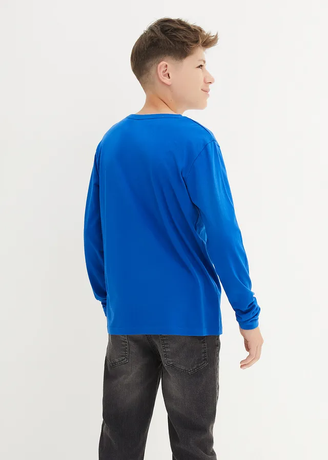 Longsleeve met biologisch katoen (set van 3) • zwart+grijs gemêleerd+arctisch blauw • product-page.page-title-suffix
