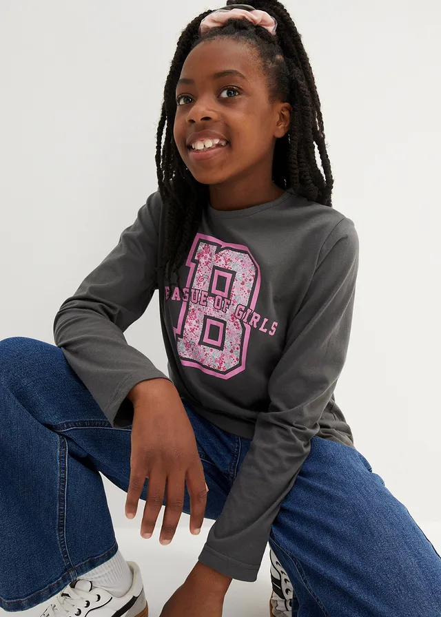 Lot de 3 T-shirts manches longues 100% coton • prune+rose framboise+anthracite • product-page.page-title-suffix