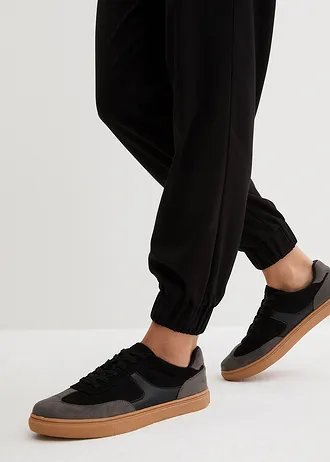 Broek met elastische band en strikkoordjes • zwart • bonprix online shop