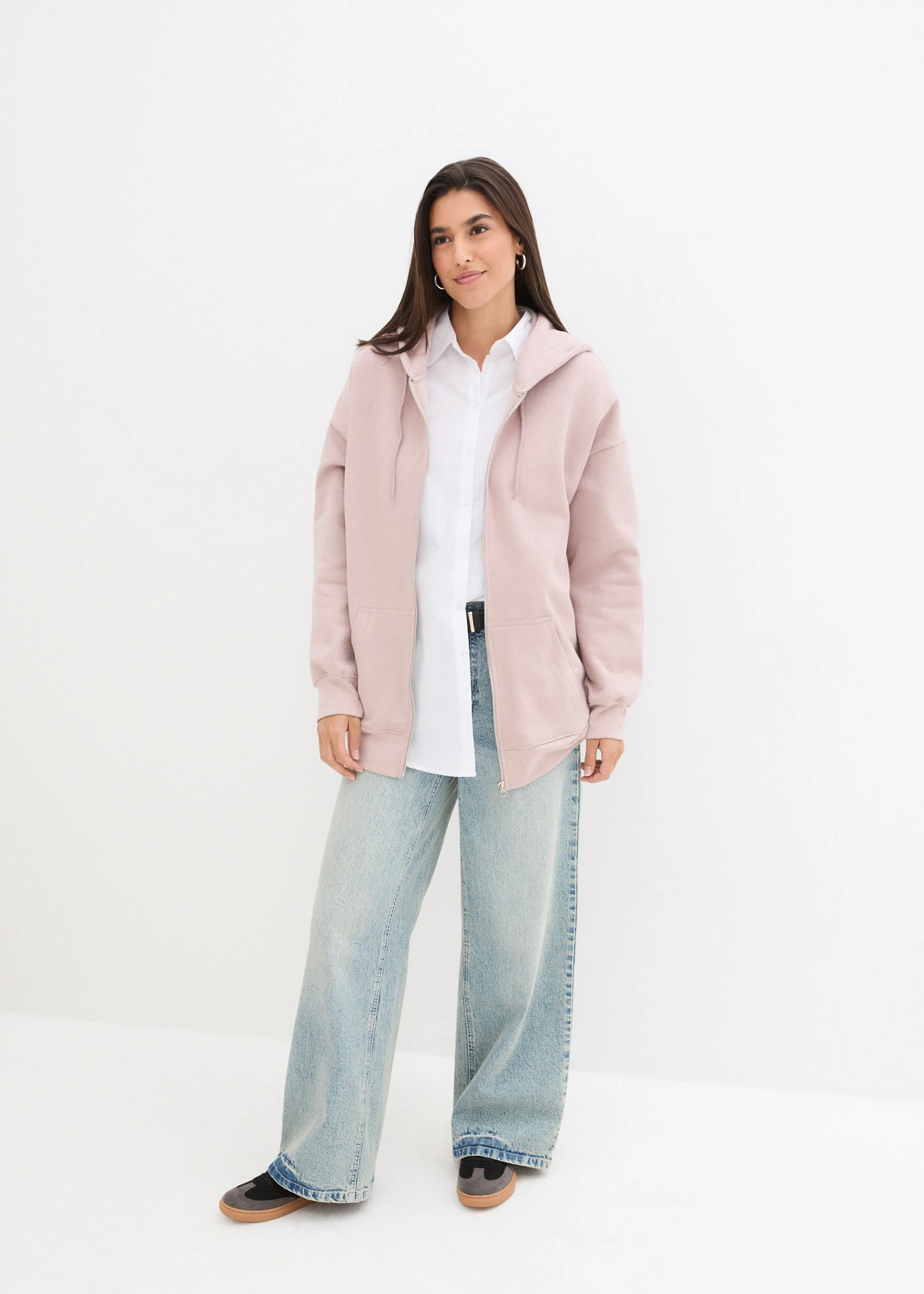 Propínací mikina s kapucí • stříbrnofialová • bonprix obchod