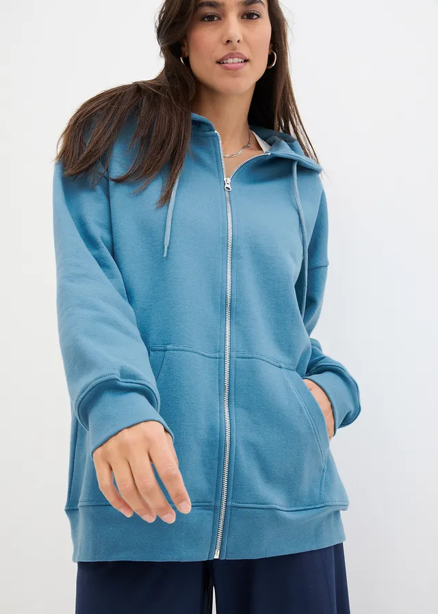 Sweat zippé à capuche • bleu gris • product-page.page-title-suffix