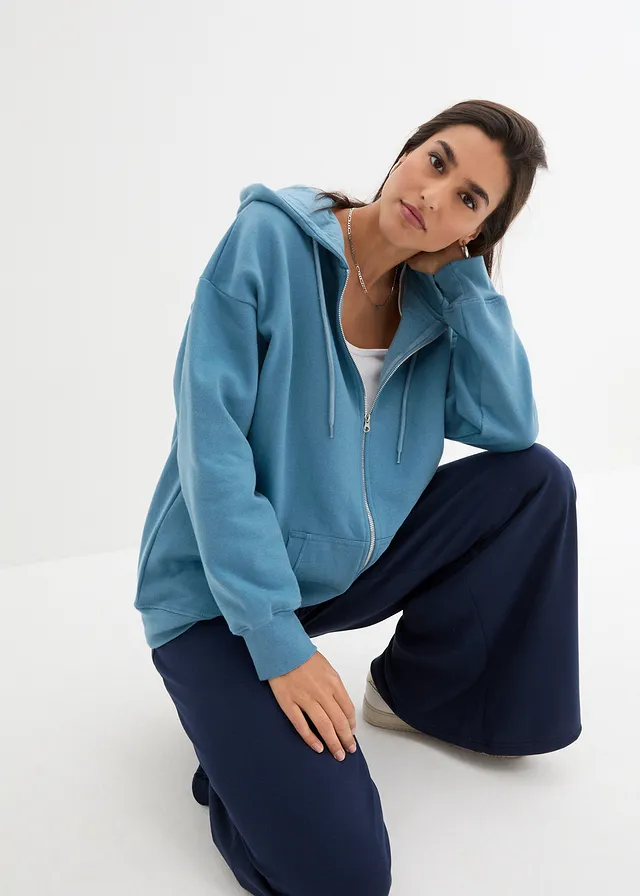 Sweat zippé à capuche • bleu gris • product-page.page-title-suffix
