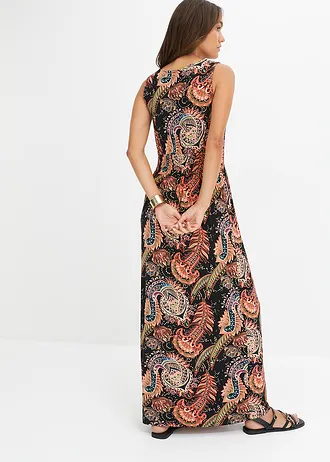 Maxi šaty z měkké viskózové směsi • černá /oranžová • bonprix obchod