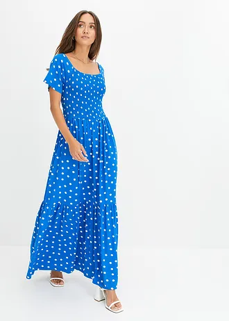 Maxi jurk van viscose • gestipt blauw • bonprix online shop