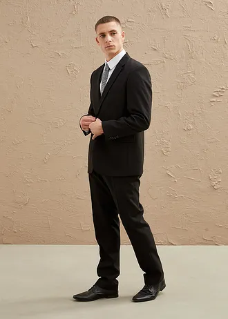 Costume 4 pièces avec chemise et cravate, regular • noir • Boutique bonprix