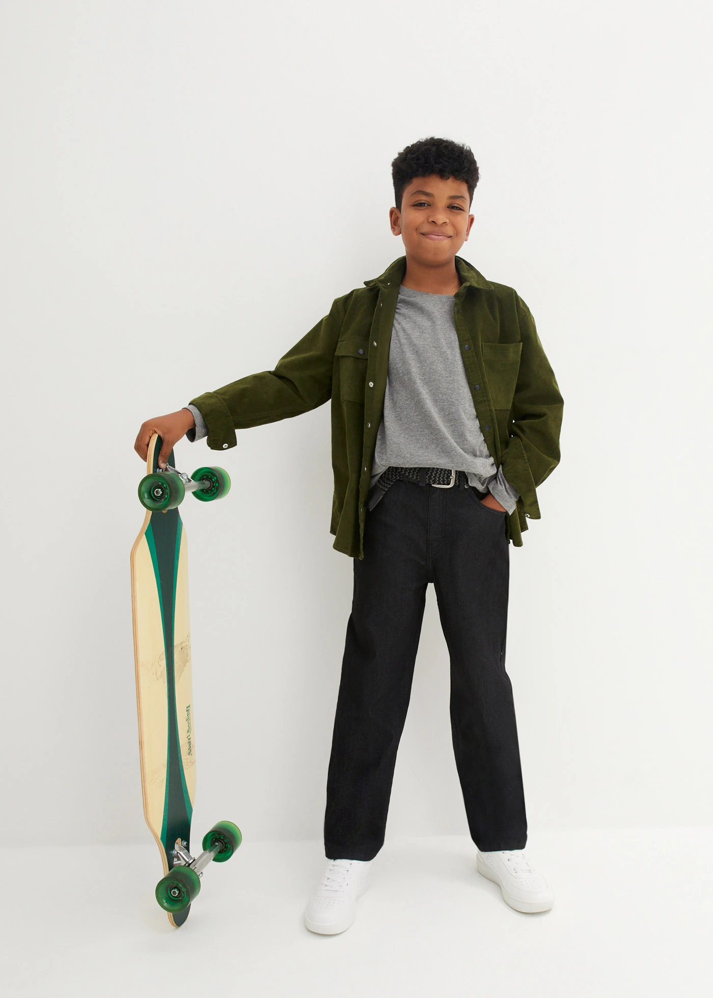 Wide leg stretch jeans, loose fit • grijs denim • bonprix online shop