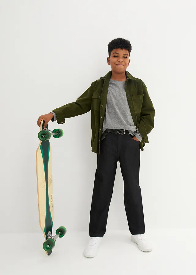 Wide leg stretch jeans, loose fit • grijs denim • product-page.page-title-suffix