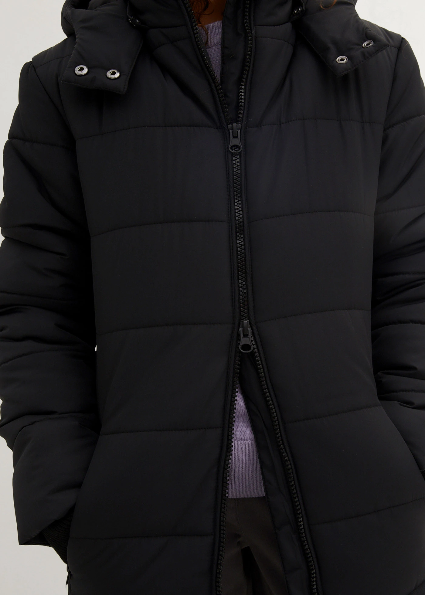 Geacă matlasată cu glugă detașabilă • negru • magazin bonprix