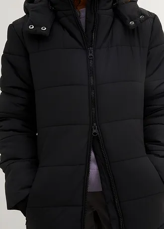 Geacă matlasată cu glugă detașabilă • negru • magazin bonprix